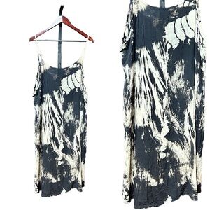 LA Blend off white & black Rayon Dress Overlay Coverup size 3X thin strap